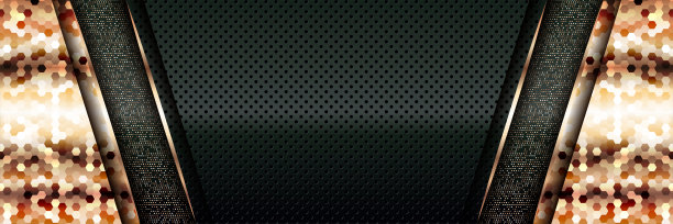 现代奢华的背景矢量叠加在深绿色和阴影黑色空间上，以抽象的风格进行设计。图形插画纹理与线条金色元素装饰图片下载