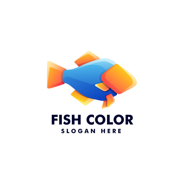 矢量插图鱼渐变彩色风格。图片下载