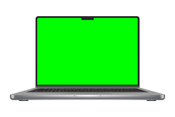 现实的深灰色笔记本与透明屏幕隔离。新的笔记本电脑。打开显示。可以用于项目、演示。空白设备模拟。分离组和层。容易可编辑的矢量。图片下载