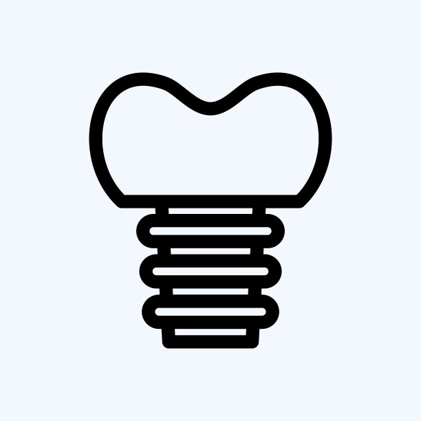 图标牙科植体。适用于医药标志。行风格。简单的设计可编辑。设计模板向量。简单的说明图片下载