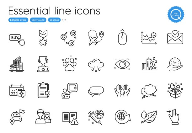 冠军奖牌，冠军杯和建筑物线图标。用于网站、打印和应用。向量图片下载
