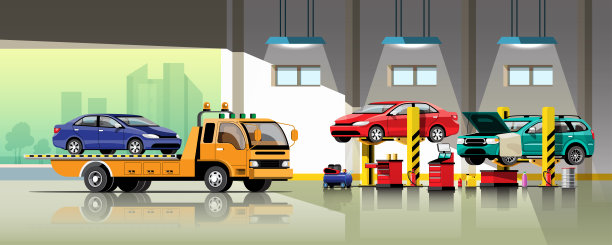 汽车维修保养服务概念矢量插图。图片下载