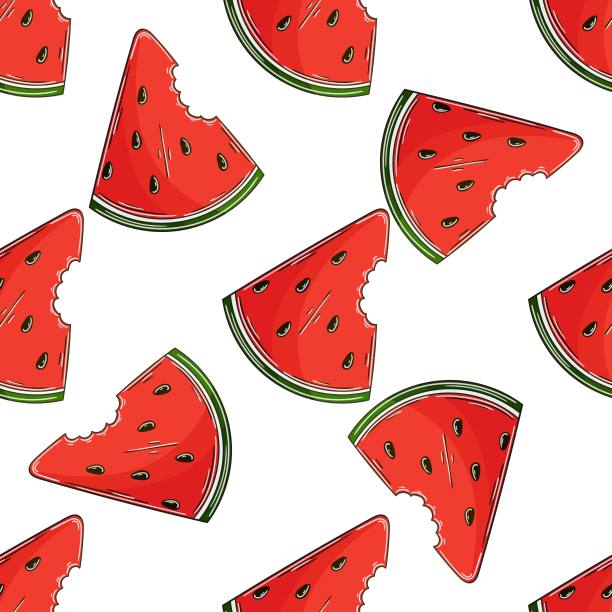 热带水果的无缝图案。插图手绘风格图片下载