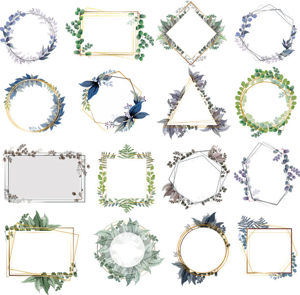 一套带花的框架图片下载