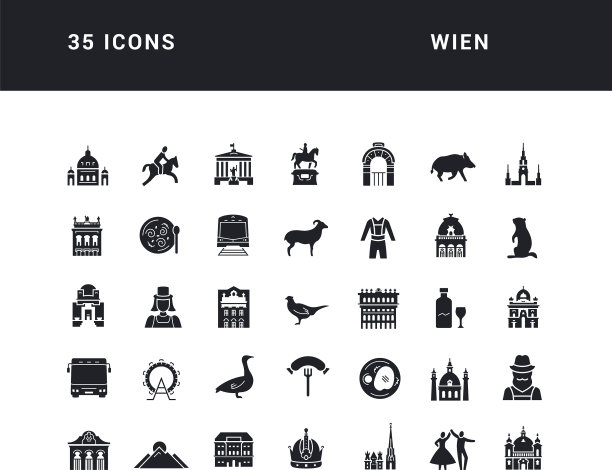 一套简单的图标的维也纳图片下载