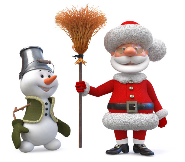 3d插画圣诞老人与礼物图片下载