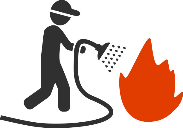 消防队员淋浴消防图标图片下载