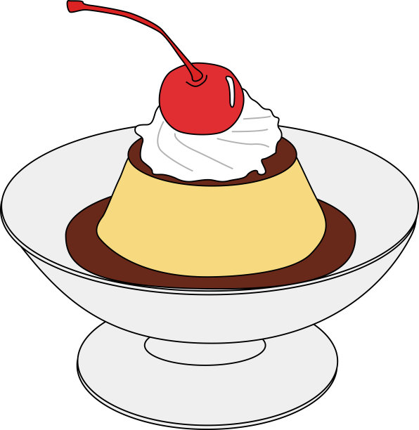 美味的布丁甜点插图图片下载