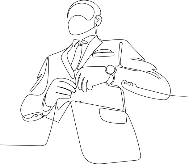 西装革履的老商人简约的外形概念图片下载