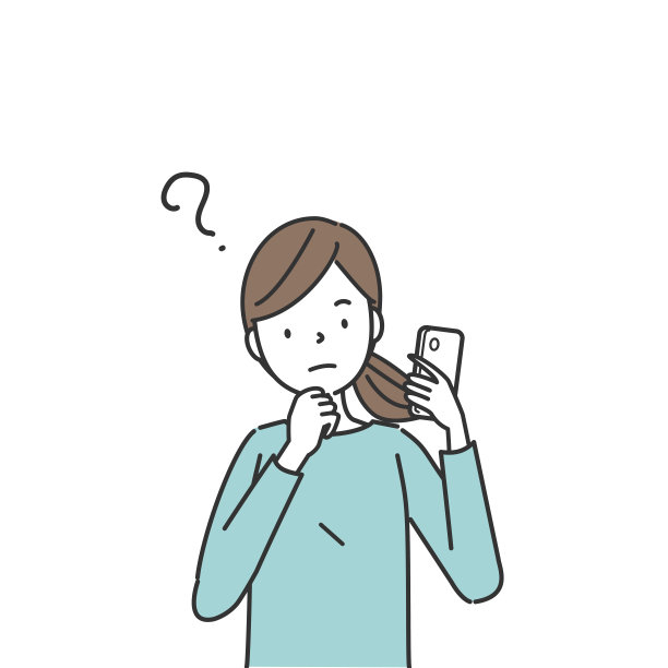 女人用智能手机打个问号图片下载