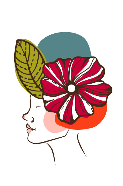 非洲女性的脸以极简风格装饰图片下载