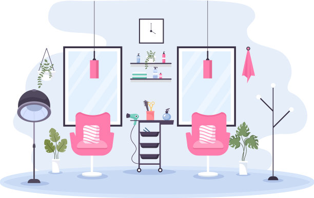 美容院室内有公寓设计图片下载
