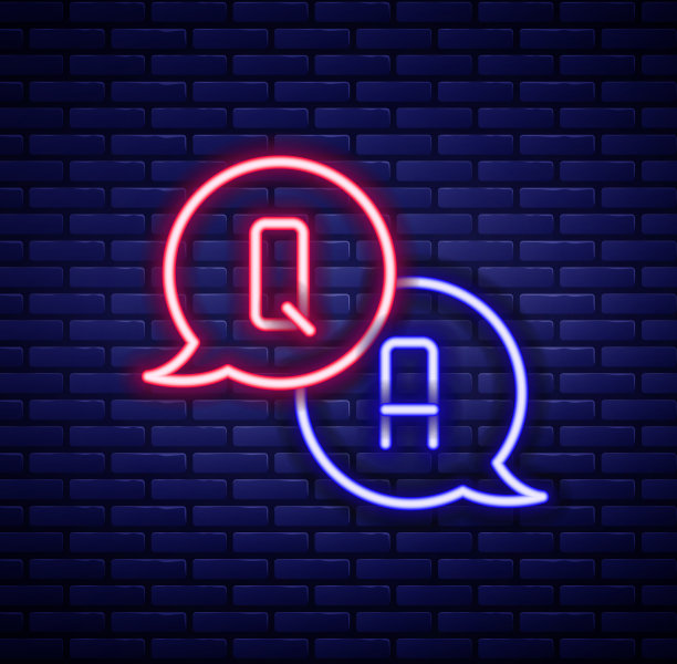 发光的霓虹灯线语音气泡的问题和图片下载