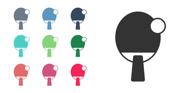 黑色球拍为打乒乓球的标志图片下载