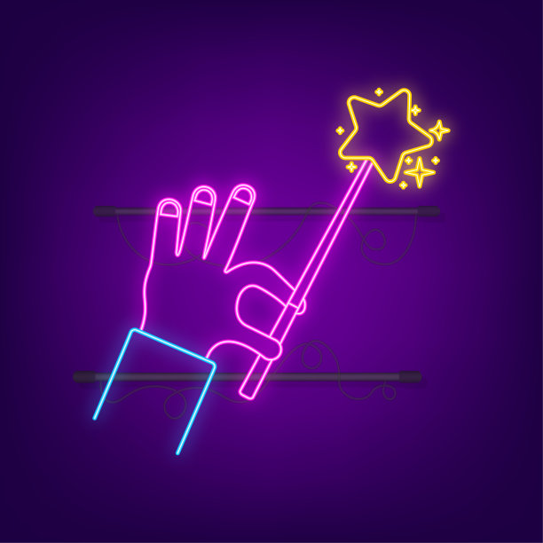 在透明的背景上平坦的黄金插图。现实的光线效果。星矢量风拼霓虹灯图标图片下载