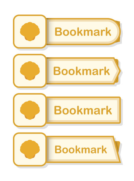 一套彩色书签与海贝图片下载