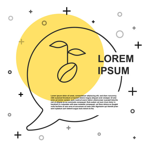 黑线咖啡豆图标孤立在白色上图片下载