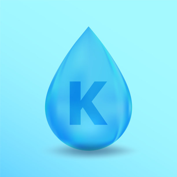 逼真的矿物滴k钾设计蓝色图片下载