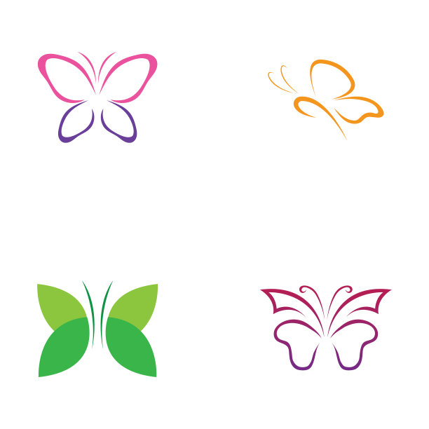 美女蝴蝶图标设计图片下载