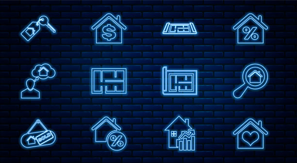 设置线房子与心脏形状搜索房子图片下载