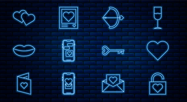 集线锁和心心弓箭移动图片下载