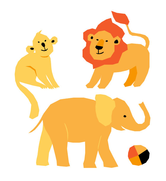 几何风格的一套奇异的动物图片下载