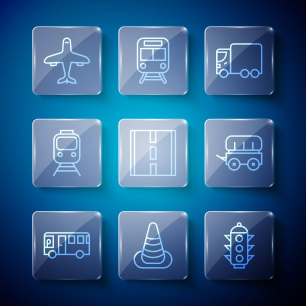 立线公交交通灯锥形运输货物图片下载