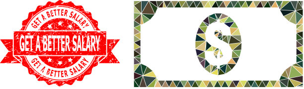 垃圾摇滚得到更好的工资印章和美元钞票图片下载