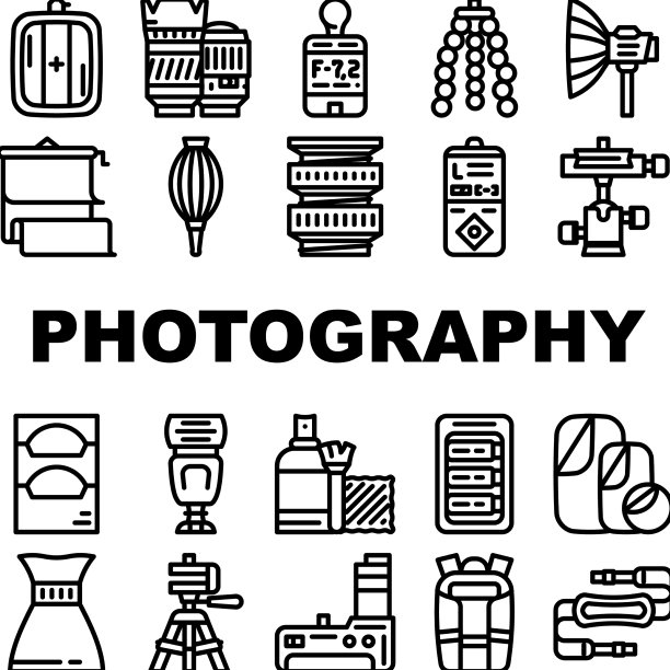 摄影工具和附件图标集图片下载