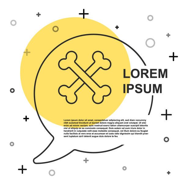 黑色线交叉骨骼图标孤立在白色图片下载