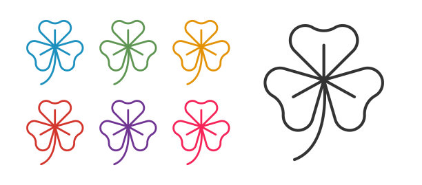 设置三叶草线三叶草图标孤立上图片下载