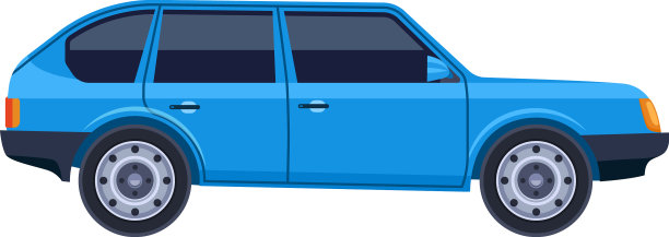 蓝色旅行车侧视图车图标图片下载