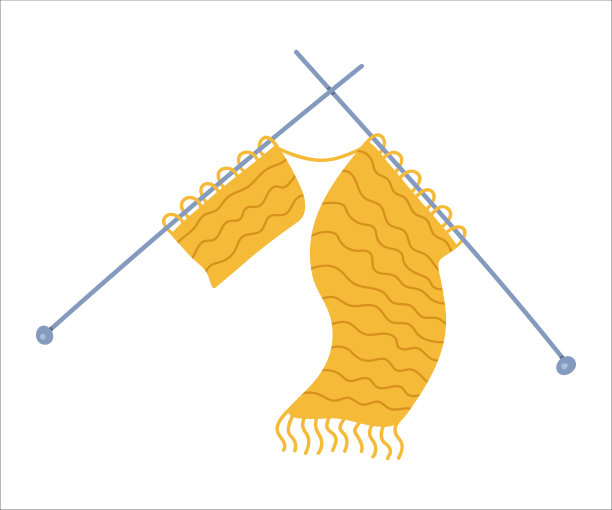 向量孤立的元素。针织围巾。针织产品。纱线。手工制作的工作。针织。白色背景上的彩色图像。该印刷品用于包装设计。图片下载