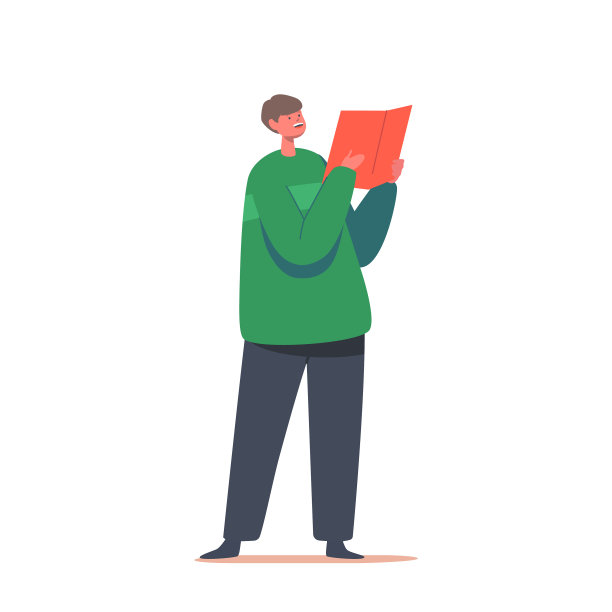 快乐男孩唱颂歌，手里拿着书可爱图片下载