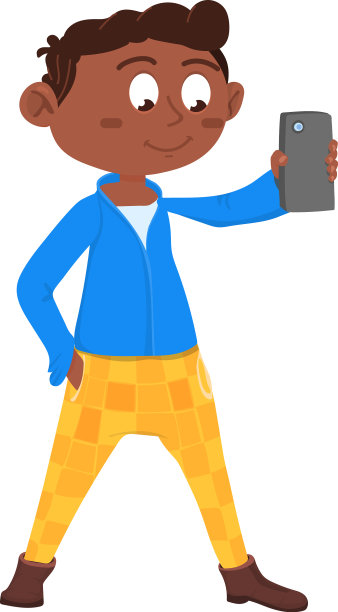 男孩拿着手机，小孩用智能手机拍照图片下载