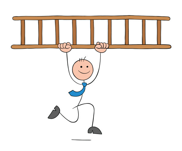 拿着木梯的商人图片下载