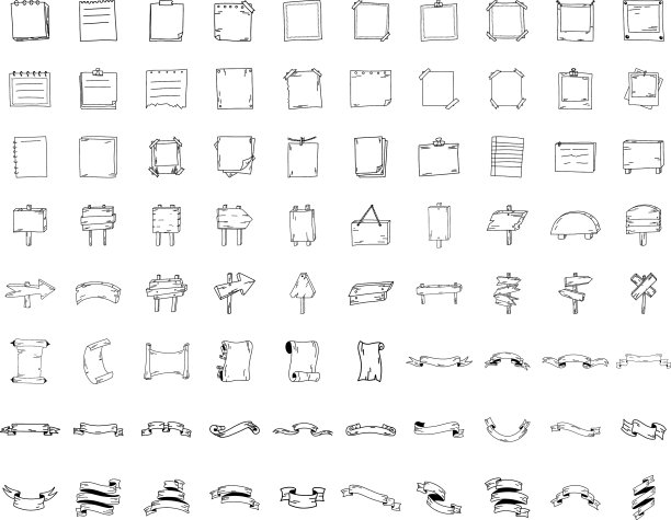 一套手绘横幅图片下载