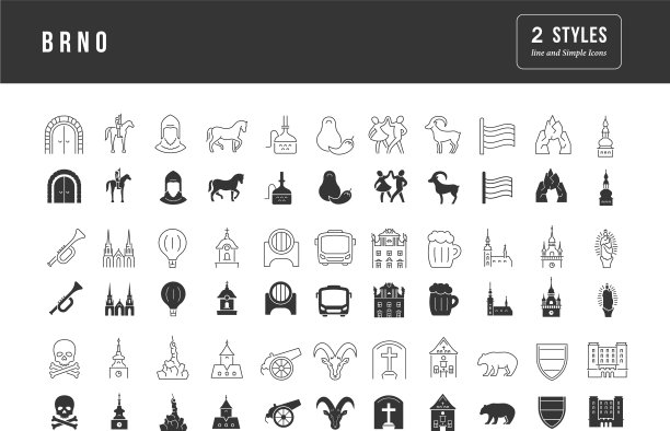 一套简单的图标的brno图片下载