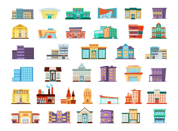 一组城市建筑图片下载