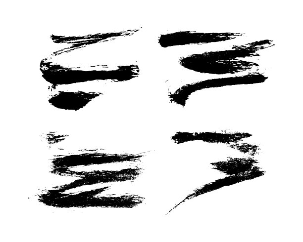 一套黑色手绘笔触图片下载