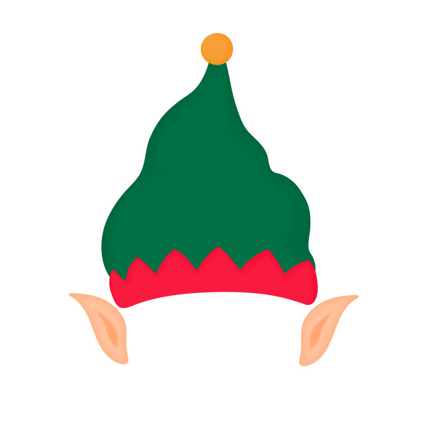 精灵帽子和耳朵圣诞老人助手有趣的自拍图片下载