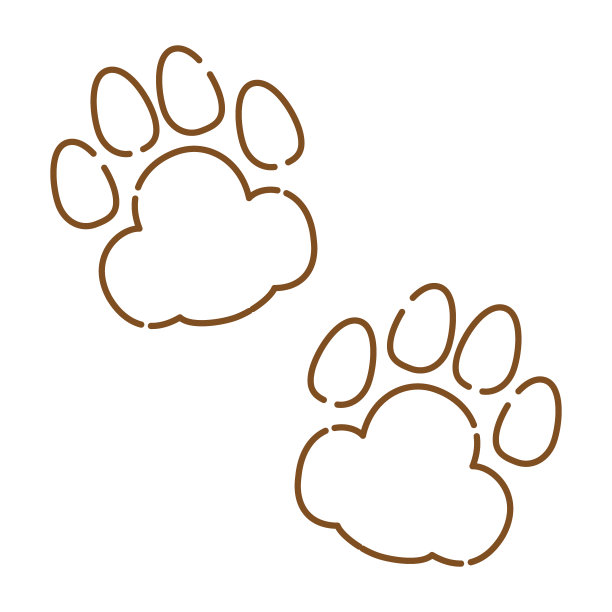 矢量图标插图简单的动物脚印。图片下载