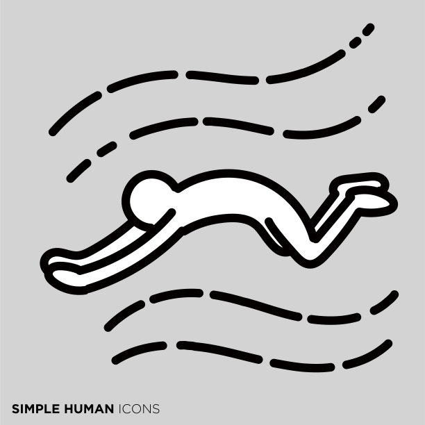 简约人物图标系列“游泳者”图片下载