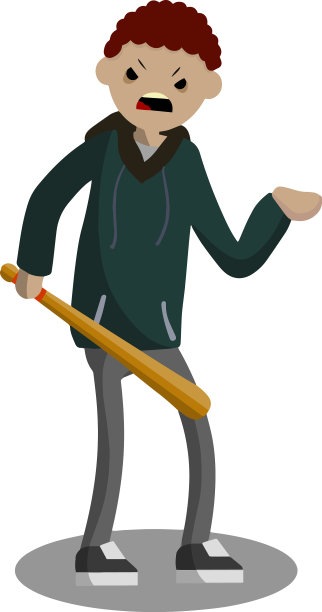 拿着棒球棒的人勒索钱财图片下载