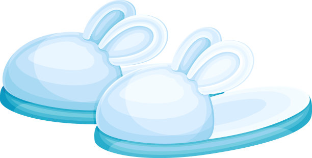 一双毛茸茸的兔子拖鞋柔软舒适图片下载