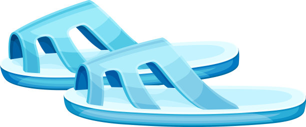 一双舒适的蓝色橡胶拖鞋图片下载
