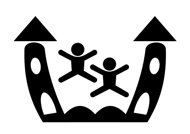 游乐场黑色充气城堡图片下载