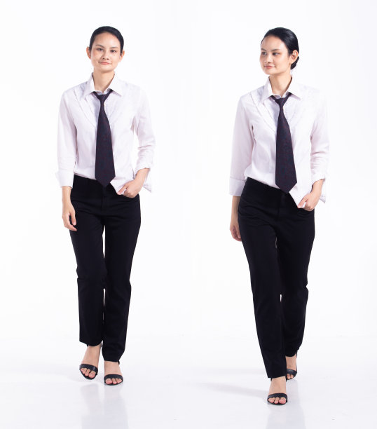 全长20多岁的年轻混血女性调酒师员工，向前走左右图片下载