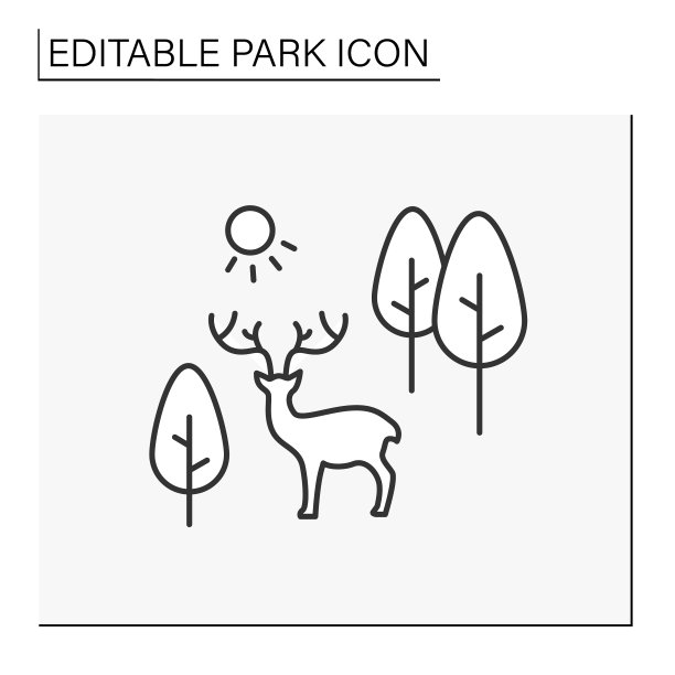 自然保护区线图标图片下载