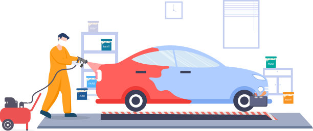 汽车上漆机配有油漆设备图片下载